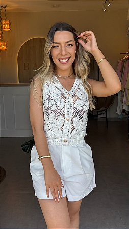 COLETE CROCHÊ BALI (COM OPÇÕES DE CORES)