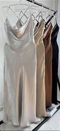 VESTIDO CETIM DESERTO (COM OPÇÕES DE CORES)