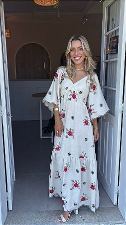 VESTIDO LONGO BORDADO