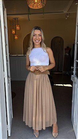 SAIA EM TULE LESLIE (COM OPÇÕES DE CORES)