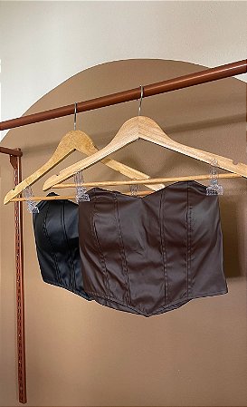 TOP COURO SINTÉTICO ZOE (COM OPÇÕES DE CORES)