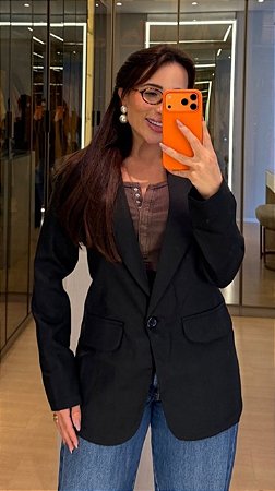 BLAZER ALONGADO PRETO