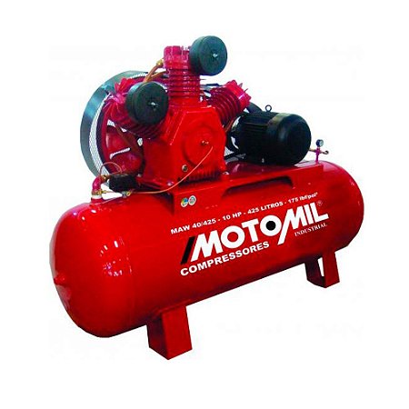 Compressor de Ar Industrial 40 Pés 425 Litros Trifásico 220/380 V - MOTOMIL-MAW-40/425I
