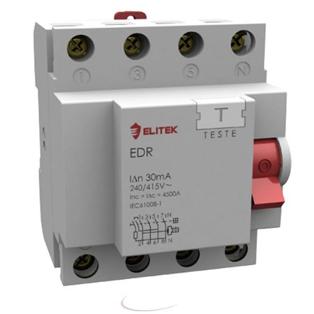 Interruptor Diferencial Residencial 4P 63A 30mA - Elitek