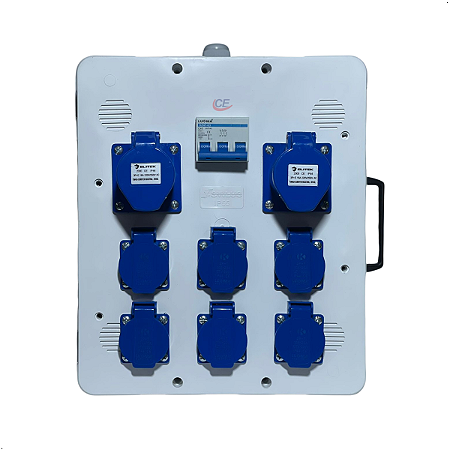 QUADRO ROBO TRIFÁSICO 8 TOMADAS COM TAMPA