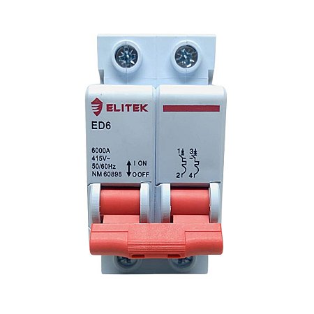 Mini Disjuntor Bipolar 50A Curva C - Elitek