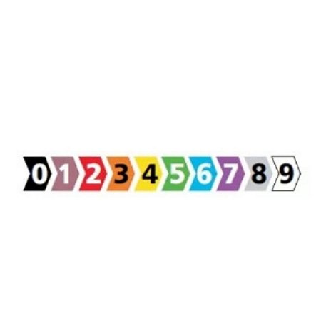 Marcador MHG1/3 Nº 0 A 9 (1,0 - 3,0) - Coloridos (Pacote unitário c/100 Peças) - Hellermann
