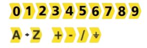Marcador MHG3/7 Nº 0 A 9 (3,0 - 7,0) Amarelo Impresso em Preto  (Pacote unitário c/100 Peças) - Hellermann