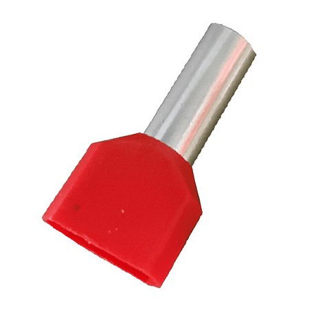 Terminal Ilhós Duplo 1,0MM Vermelho - Pacote com 100 peças - ELETROKIT