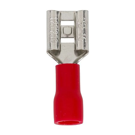 Terminal Fêmea Pré Isolado 0,5-1,5mm Vermelho - Pacote com 100 Peças - ELETROKIT