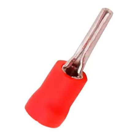 Terminal Pino Isolado - 1,5MM Vermelho -  Pacote com 100 Peças - ELETROKIT