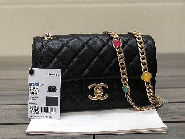black gold chanel bolsa