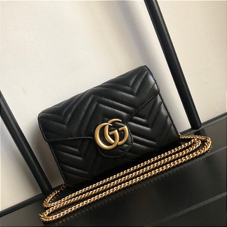 gg marmont matelassé mini bolsa black