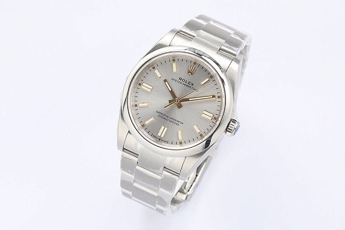 Relógio Rolex Oyster Perpetual Superlative Chronometer Golden Details "Silver"