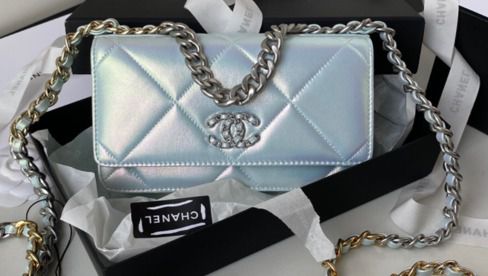 chanel 19 flap bolsa grey