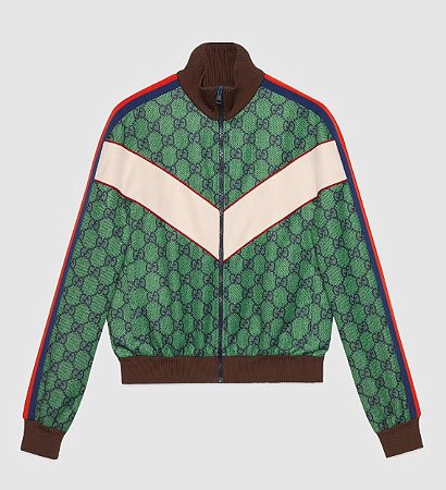 Jaqueta Gucci Jersey com zíper e Web  "Green"