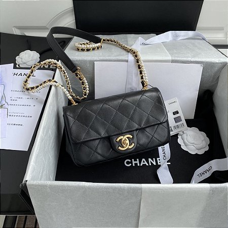 chanel flap bolsa black