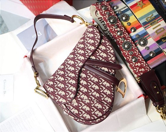 saddle bolsa blue dior oblique jacquard