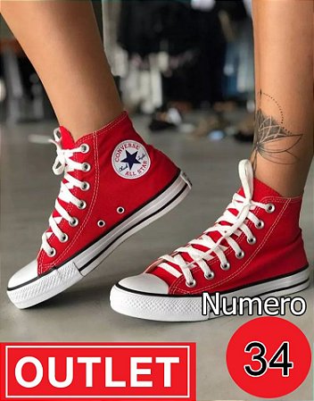 Tenis allstar cano medio vermelho NUMERO 34 - OUTLET - UP calçados