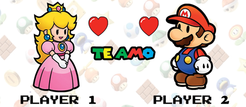 Caneca Mario e Princesa Te amo