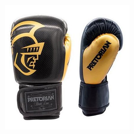 Luva de Boxe Muay Thai Pretorian Black Line Gold 16 OZ