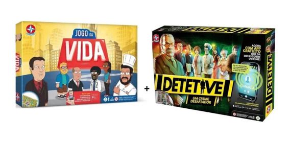 kit Jogos de  Tabuleiro Jogo Da Vida  + Detetive Estrela