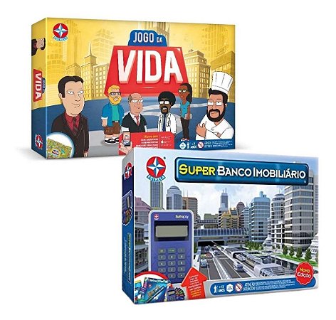 Kit De Jogos Estrela Super Banco Imobiliário + Jogo Da Vida