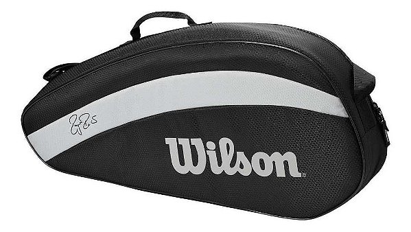Raqueteira Wilson Team Roger Federer X3  - Preta