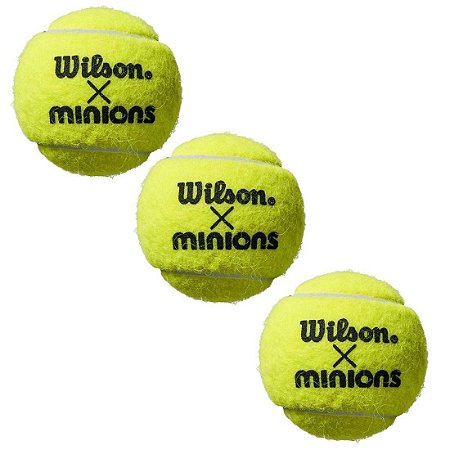 Kit com 3 tubos Bola De Tênis Wilson Minions All Court