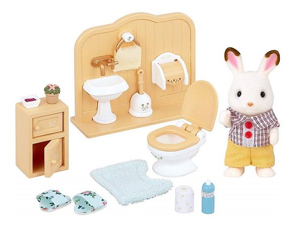 Sylvanian Families Irmao Coelho Chocolate E Toalete 5015