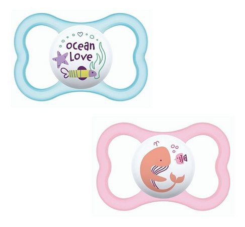 Chupeta Mam Bico Meninas Air 6+ Meses Dupla Rosa 2836