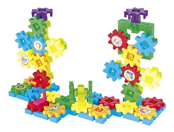 Brinquedo Educativo De Montar Infantil Engrenagem Com 63 Pçs