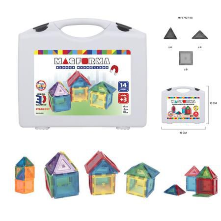 Brinquedo Educativo Magnético Magforma Maleta 14 Pç