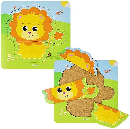 Quebra- Cabeça Baby Leão 3 Peças Babebi 8015