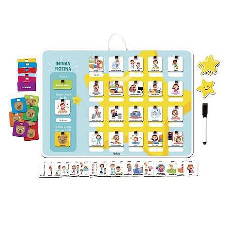 Brinquedo Infantil Didático Quadro Minha Rotina Infantil