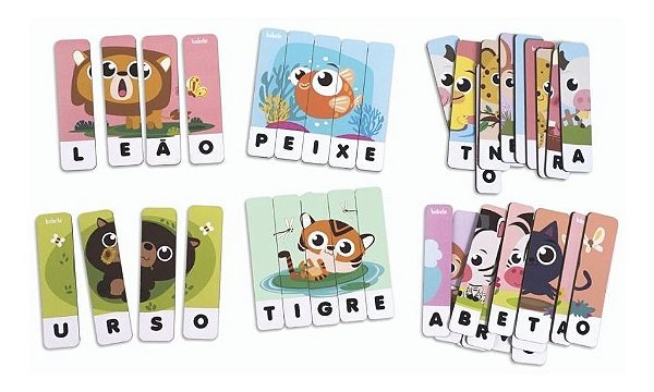 Quebra-Cabeça De Madeira Alfabeto Animais Jogo Infantil Didático Educativo