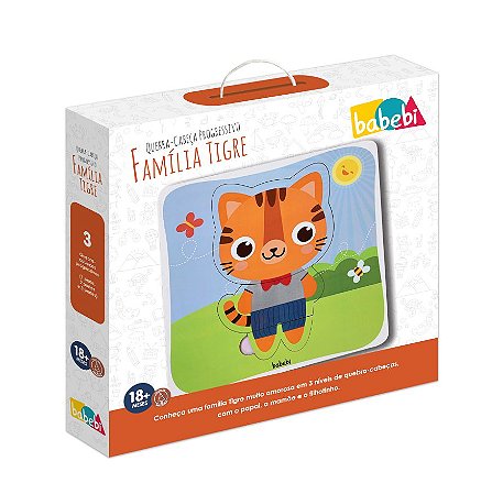 Quebra-Cabeça de Madeira Progressivo Família Tigre Babebi