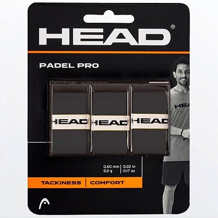 Overgrip Head Padel Pro Preto Para Raquete - 3 Un