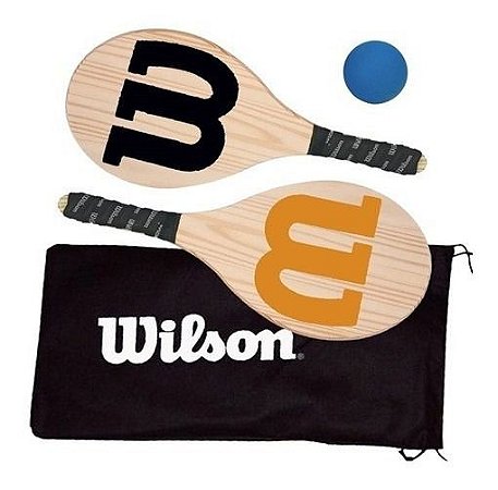 Kit Frescobol Wilson C/ 2 Raquetes, Bolinha E Capa