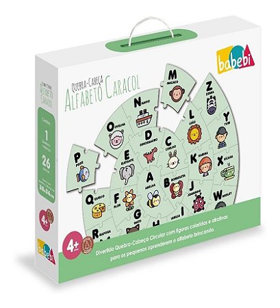 Jogo Educativo Quebra Cabeça Alfabeto Caracol - Babebi