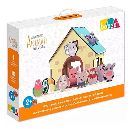 Fazendinha Brinquedo Educativo Passa Figuras Animais Babebi