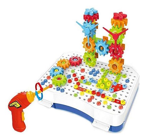 Bloco De Montar Infantil Maleta Puzzle Magic Plate 151 Pçs