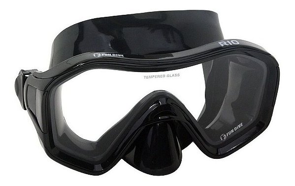 Rio Fun Dive, Máscara Mergulho Pesca Sub Pvc Preto