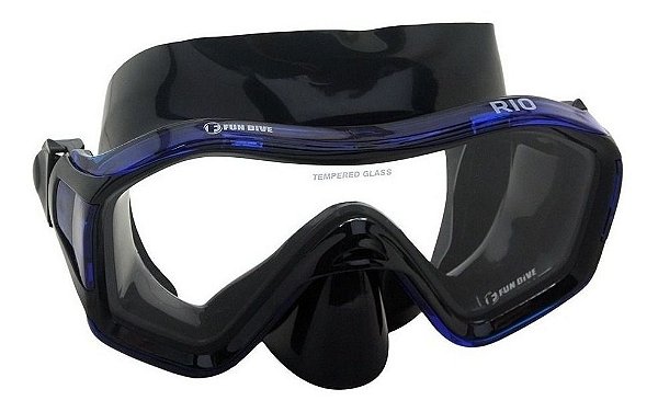 Rio Fun Dive, Máscara Mergulho Pesca Sub Pvc Azul