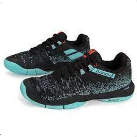 Tênis Babolat Sensa Preto e Azul Turquesa