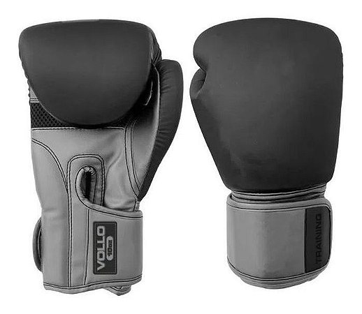 Luva De Boxe E Muay Thai Preta E Cinza Training 12Oz