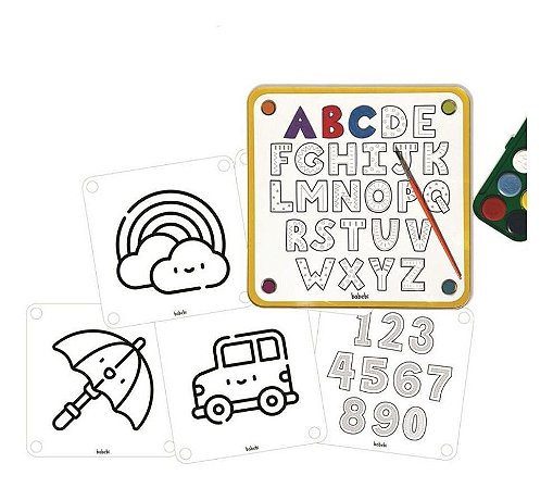 Brinquedo Educativo Infantil Alfabeto Ilustrado Escreva e Apague