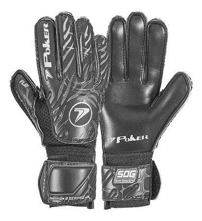 Luva Goleiro Infantil Futebol Poker Champion 8 T05 preta