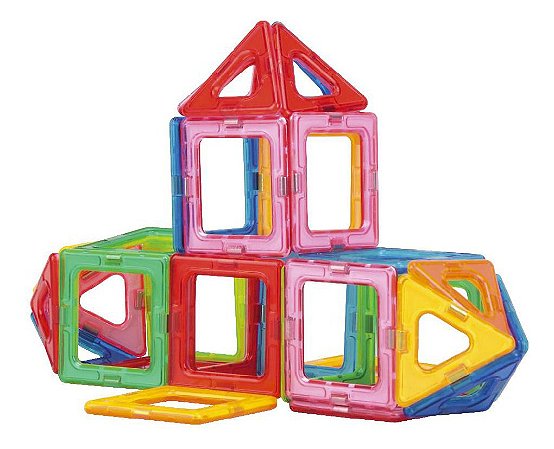 Blocos De Montar Magnéticos Formas Vazadas Magforma 30 Peças