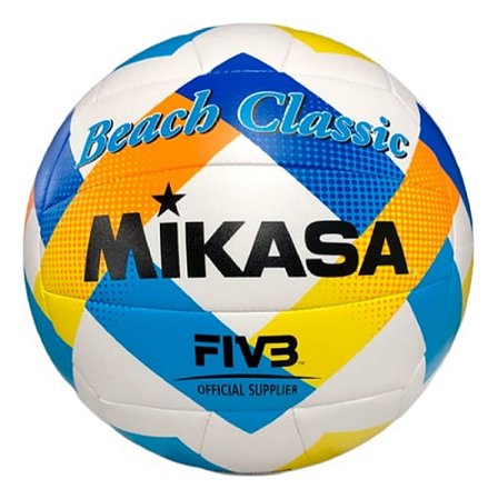 Bola de Vôlei de Praia Mikasa BV543-Y Branco, Amarelo e Azul - Game1 -  Esportes & Diversão